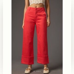 Anthropologie Red Wide-Leg Jeans